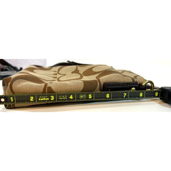 Coach Signature Jacquard Crossbody Bag With Certificate Of Authenticity Brown Ta - Picture 5 of 11